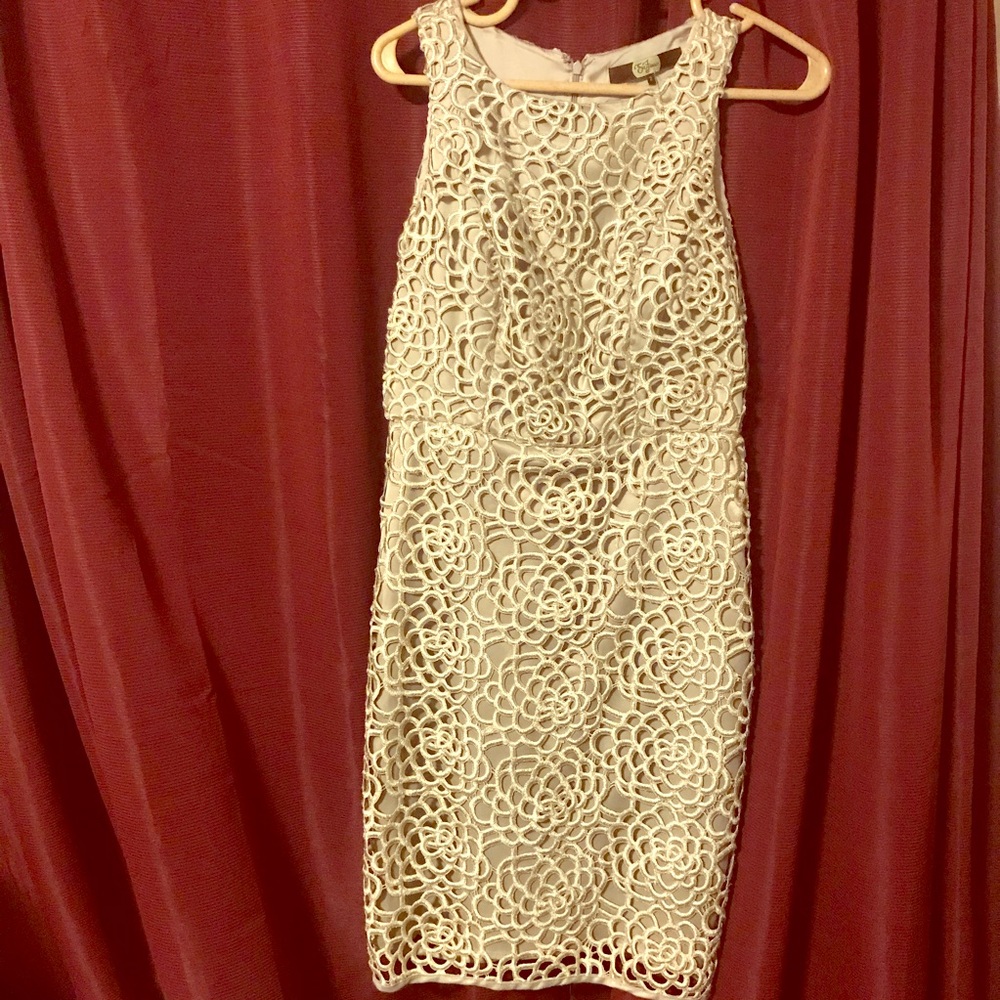 XS/S Eva Franco-Anthropologie Silver Lace Dress